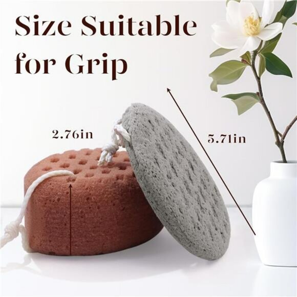 Pink Grey Bath Loofah Sponge Body Scrubber Shower Pouf Exfoliating Cleanser - Picture 6 of 7